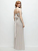 Alt View 1 Thumbnail - Oyster Tie-Back Cutout Trumpet Gown with Front Slit