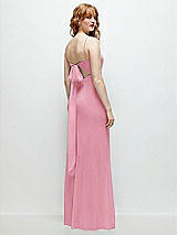 Alt View 1 Thumbnail - Peony Pink Tie-Back Cutout Trumpet Gown with Front Slit