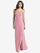 Alt View 2 Thumbnail - Peony Pink Tie-Back Cutout Trumpet Gown with Front Slit