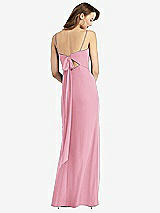 Alt View 3 Thumbnail - Peony Pink Tie-Back Cutout Trumpet Gown with Front Slit