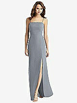 Alt View 2 Thumbnail - Platinum Tie-Back Cutout Trumpet Gown with Front Slit