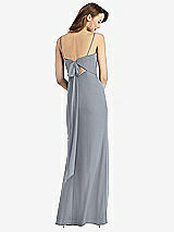 Alt View 3 Thumbnail - Platinum Tie-Back Cutout Trumpet Gown with Front Slit