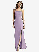 Alt View 2 Thumbnail - Pale Purple Tie-Back Cutout Trumpet Gown with Front Slit