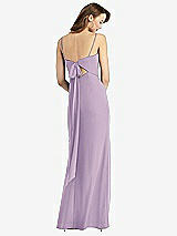 Alt View 3 Thumbnail - Pale Purple Tie-Back Cutout Trumpet Gown with Front Slit