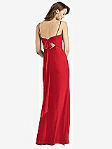 Alt View 3 Thumbnail - Parisian Red Tie-Back Cutout Trumpet Gown with Front Slit