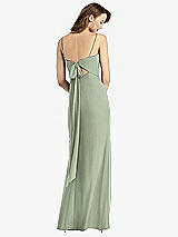 Alt View 3 Thumbnail - Sage Tie-Back Cutout Trumpet Gown with Front Slit