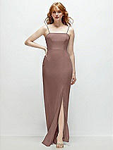 Front View Thumbnail - Sienna Tie-Back Cutout Trumpet Gown with Front Slit