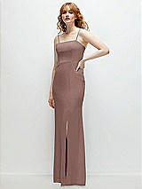 Rear View Thumbnail - Sienna Tie-Back Cutout Trumpet Gown with Front Slit