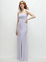 Rear View Thumbnail - Silver Dove Tie-Back Cutout Trumpet Gown with Front Slit