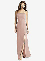 Alt View 2 Thumbnail - Toasted Sugar Tie-Back Cutout Trumpet Gown with Front Slit