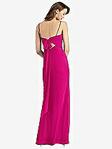 Alt View 3 Thumbnail - Think Pink Tie-Back Cutout Trumpet Gown with Front Slit