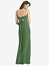 Alt View 3 Thumbnail - Vineyard Green Tie-Back Cutout Trumpet Gown with Front Slit