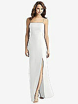 Alt View 2 Thumbnail - White Tie-Back Cutout Trumpet Gown with Front Slit