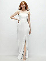 Front View Thumbnail - White Tie-Back Cutout Trumpet Gown with Front Slit