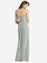 Alt View 3 Thumbnail - Willow Green Tie-Back Cutout Trumpet Gown with Front Slit