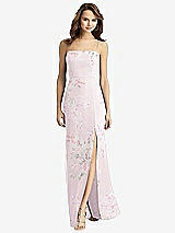 Front View Thumbnail - Watercolor Print Tie-Back Cutout Trumpet Gown with Front Slit