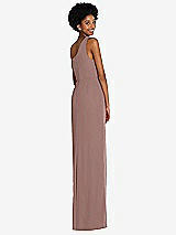 Rear View Thumbnail - Sienna One-Shoulder Chiffon Trumpet Gown