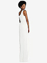 Rear View Thumbnail - White One-Shoulder Chiffon Trumpet Gown