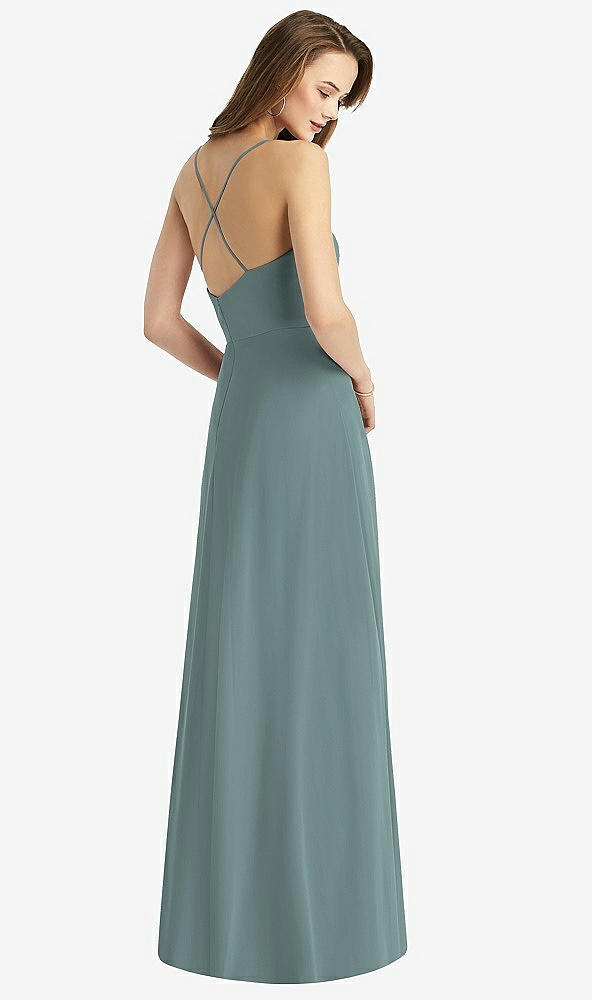 Back View - Icelandic Cowl Neck Criss Cross Back Maxi Dress