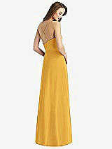 Rear View Thumbnail - NYC Yellow Cowl Neck Criss Cross Back Maxi Dress