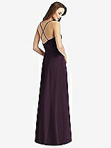 Rear View Thumbnail - Aubergine Cowl Neck Criss Cross Back Maxi Dress