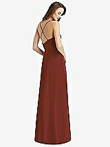 Rear View Thumbnail - Auburn Moon Cowl Neck Criss Cross Back Maxi Dress