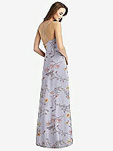 Rear View Thumbnail - Butterfly Botanica Silver Dove Cowl Neck Criss Cross Back Maxi Dress