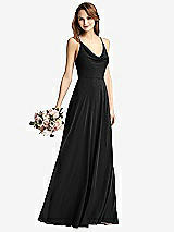 Front View Thumbnail - Black Cowl Neck Criss Cross Back Maxi Dress