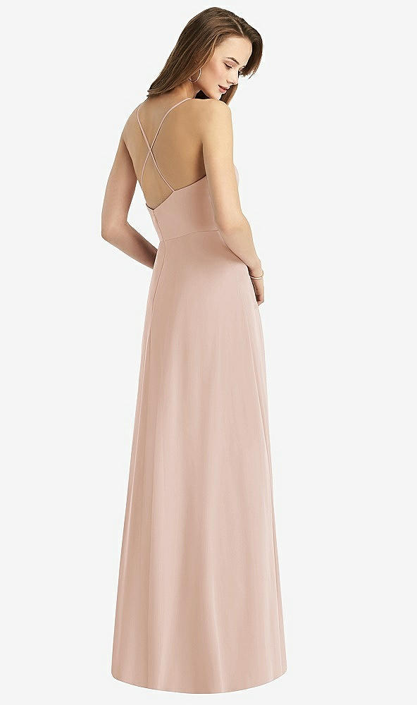 Back View - Cameo Cowl Neck Criss Cross Back Maxi Dress