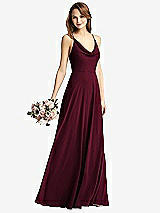 Front View Thumbnail - Cabernet Cowl Neck Criss Cross Back Maxi Dress