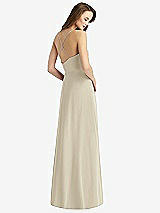 Rear View Thumbnail - Champagne Cowl Neck Criss Cross Back Maxi Dress