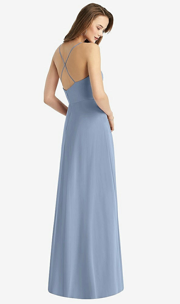 Back View - Cloudy Cowl Neck Criss Cross Back Maxi Dress