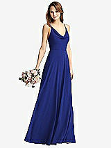 Front View Thumbnail - Cobalt Blue Cowl Neck Criss Cross Back Maxi Dress