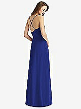 Rear View Thumbnail - Cobalt Blue Cowl Neck Criss Cross Back Maxi Dress