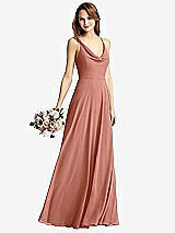 Front View Thumbnail - Desert Rose Cowl Neck Criss Cross Back Maxi Dress