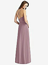 Rear View Thumbnail - Dusty Rose Cowl Neck Criss Cross Back Maxi Dress