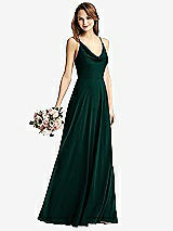 Front View Thumbnail - Evergreen Cowl Neck Criss Cross Back Maxi Dress