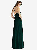 Rear View Thumbnail - Evergreen Cowl Neck Criss Cross Back Maxi Dress