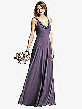 Front View Thumbnail - Lavender Cowl Neck Criss Cross Back Maxi Dress