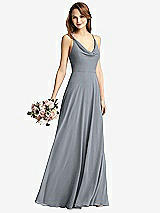 Front View Thumbnail - Platinum Cowl Neck Criss Cross Back Maxi Dress