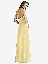 Rear View Thumbnail - Pale Yellow Cowl Neck Criss Cross Back Maxi Dress