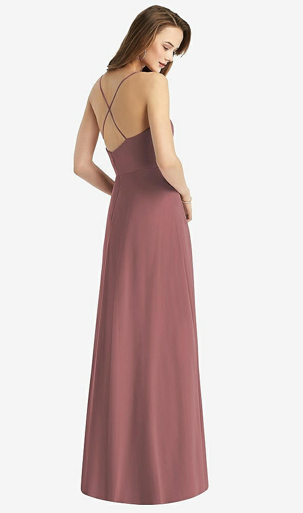 Back View - Rosewood Cowl Neck Criss Cross Back Maxi Dress