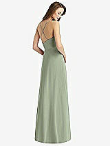 Rear View Thumbnail - Sage Cowl Neck Criss Cross Back Maxi Dress