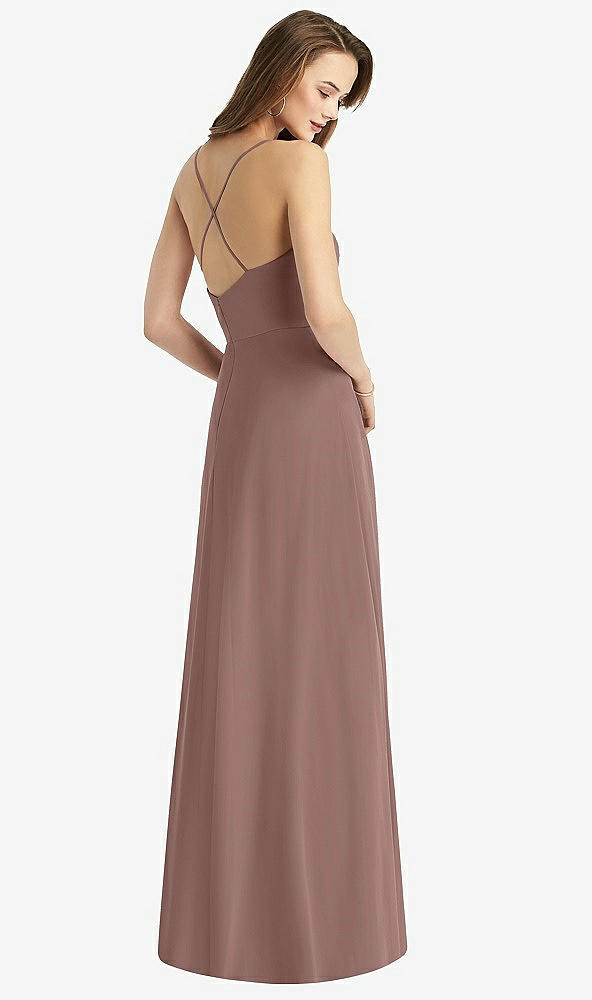 Back View - Sienna Cowl Neck Criss Cross Back Maxi Dress