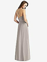 Rear View Thumbnail - Taupe Cowl Neck Criss Cross Back Maxi Dress