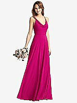 Front View Thumbnail - Think Pink Cowl Neck Criss Cross Back Maxi Dress