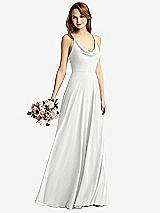 Front View Thumbnail - White Cowl Neck Criss Cross Back Maxi Dress