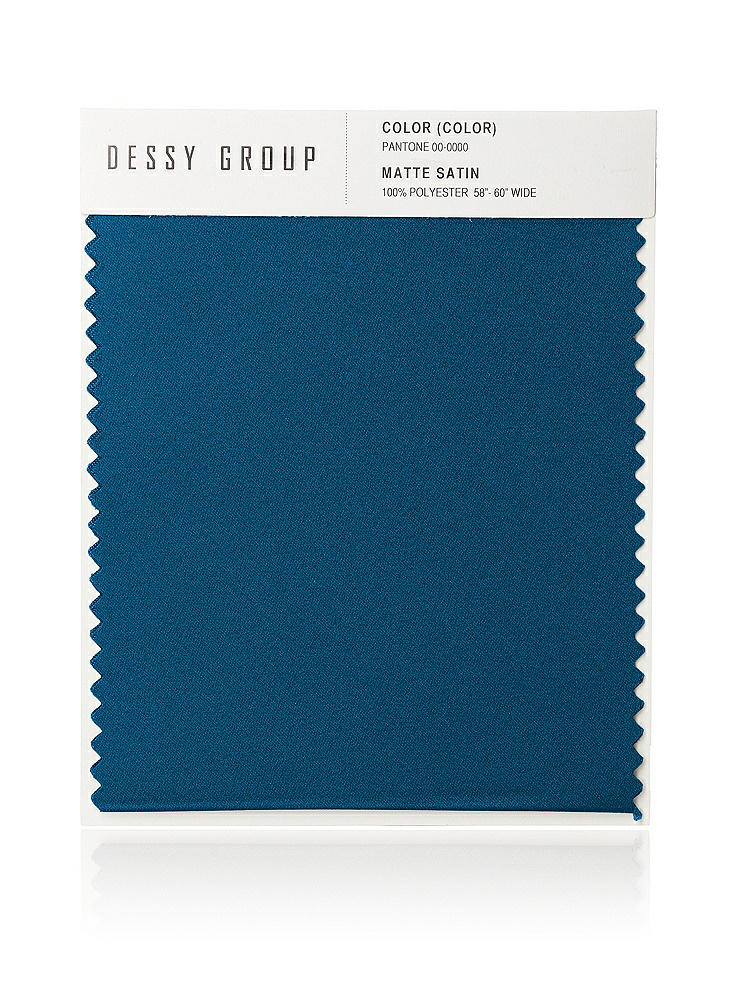 Front View - Ocean Blue Matte Satin Fabric Swatch