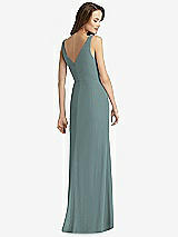 Rear View Thumbnail - Icelandic Sleeveless V-Back Long Trumpet Gown