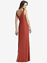 Rear View Thumbnail - Amber Sunset Sleeveless V-Back Long Trumpet Gown